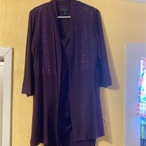 3 Piece Set Pant, tank, jacket! Worn only once. Tank/jacket shimmer. Pants solid